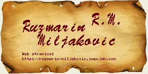 Ruzmarin Miljaković vizit kartica